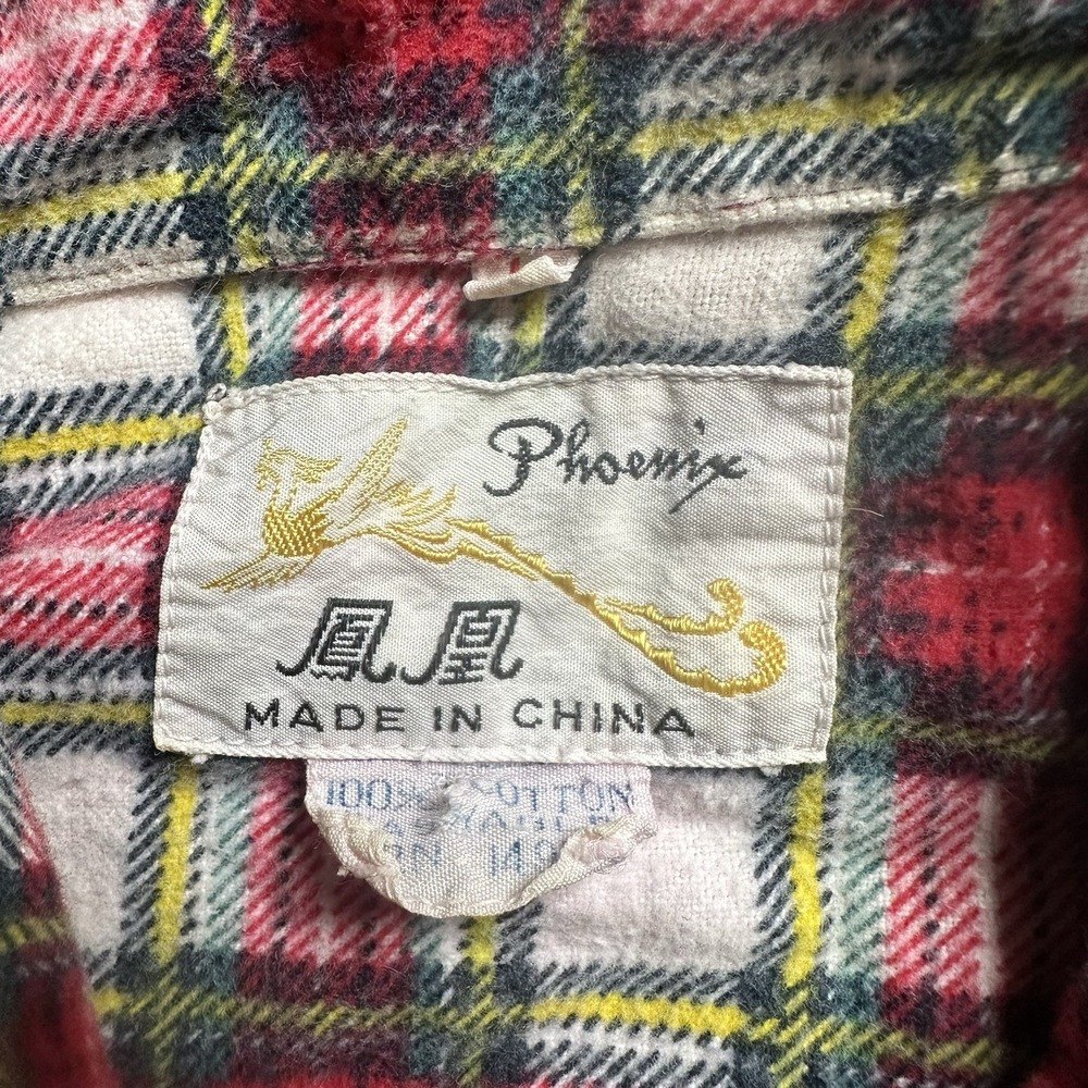 Phoenix Vintage Men's 100% Cotton Red Plaid Check Classic Flannel Size XL - Picture 2 of 6